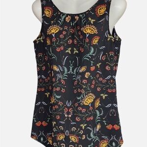 CAbi Black Floral Tank Top